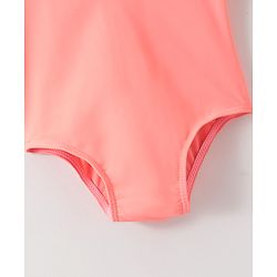 Babyhug Half Sleeves Frock Swimsuit with Cap - Pink
