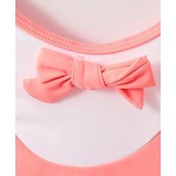 Babyhug Half Sleeves Frock Swimsuit with Cap - Pink