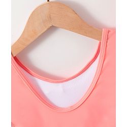 Babyhug Half Sleeves Frock Swimsuit with Cap - Pink