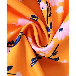 Babyhug Full Sleeves V Cut Swimsuit Floral Print - Yellow