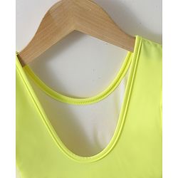 Babyhug Half Sleeves V Cut Swimsuit Bow Applique - Yellow