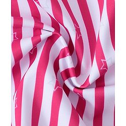 Babyhug One Shoulder Striped V Cut Swimsuit with Cap - Red