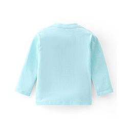 Babyhug Cotton Knit Full Sleeves T-Shirt Dino Graphic Print - Light Blue