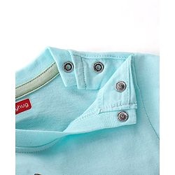 Babyhug Cotton Knit Full Sleeves T-Shirt Dino Graphic Print - Light Blue