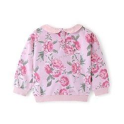Babyhug 100% Cotton Knit Full Sleeves Sweatshirt With Minnie Mouse Graphics & Sequins Detailing - Pink