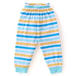 Babyhug Cotton Knit Full Sleeves Bear & Bees Printed Night Suit - Blue