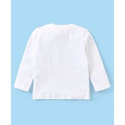 Babyhug Cotton Knit Full Sleeves Night Suit With Animals Print - White & Red