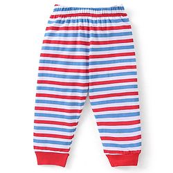 Babyhug Cotton Knit Full Sleeves Night Suit With Animals Print - White & Red