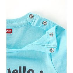 Babyhug Cotton Knit Full Sleeves Night Suit With Crocodile Print - Blue