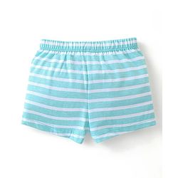 Babyhug 100% Cotton Knit Regular Trunks Teddy Print Pack of 3 - Green Blue & Orange