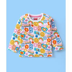 Babyhug Cotton Knit Full Sleeves Text Printed Night Suit - Multicolour