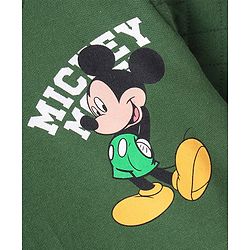 Babyhug 100% Cotton Knit Full Sleeves Sweatshirt With Mickey Mouse Graphics & Quilt Detailing -Green