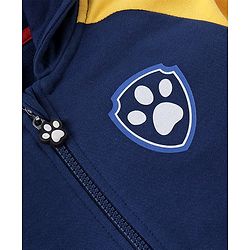 Babyhug 100% Cotton Knit Full Sleeves Hooded Sweatjacket With Zipper & Paw Patrol Graphics - Navy Blue