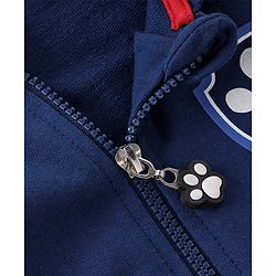 Babyhug 100% Cotton Knit Full Sleeves Hooded Sweatjacket With Zipper & Paw Patrol Graphics - Navy Blue