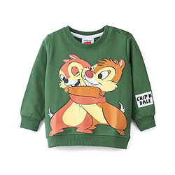 Babyhug 100% Cotton Knit Full Sleeves with Chip & Dale Graphics Sweatshirt - Green