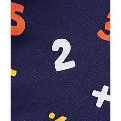 Babyhug Cotton Knit Full Sleeves Night Suit Alphabets Print - Navy