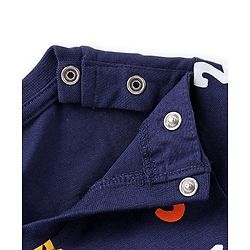 Babyhug Cotton Knit Full Sleeves Night Suit Alphabets Print - Navy
