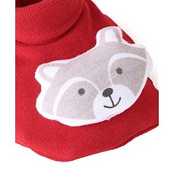 Babyhug 100% Cotton Knit Booties With Koala Design - Red