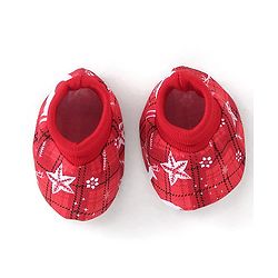 Babyhug 100% Cotton Knit Deer Printed Cap Mittens & Booties - Red
