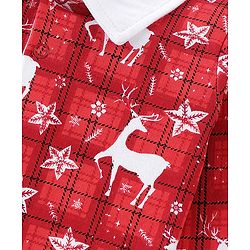 Babyhug 100% Cotton Interlock Knit Full Sleeves Onesies Deer Print - Red