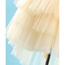 Babyhug Sleeveless Party Frock With Floral Corsage & Sequine Detailing - Yellow