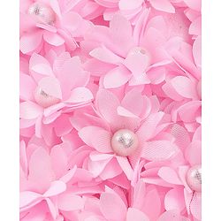 Babyhug Woven Sleeveless Yoke Party Dress with Floral Corsage - Pink
