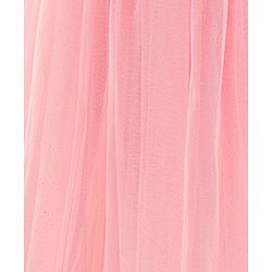 Babyhug Full Sleeves  Sequinned Party Frock with Floral Corsage - Peach