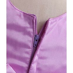 Babyhug Sleeveless Textured & Floral Embroidered Party Frock - Lavender