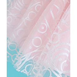 Babyhug Sleeveless Corsage Detailing Glittery Party Frock - Peach