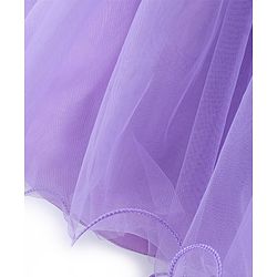 Babyhug Sleeveless Embroidered Yoke with Corsage Party Frock - Purple
