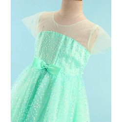 Babyhug Half Sleeves Gown with Sequin Detailing - Mint
