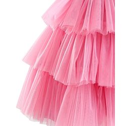 Babyhug Sleeveless Layered Party Frock With Sequin Embroidery & Bow Applique- Dusty Pink