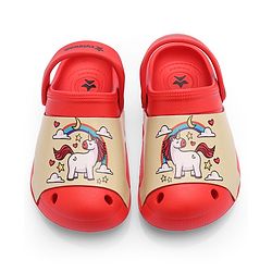 Cute Walk by Babyhug Clogs with Back Strap Unicorn Print - Red