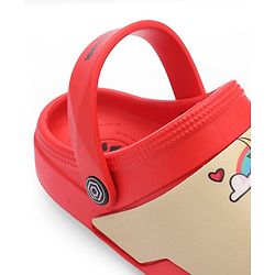 Cute Walk by Babyhug Clogs with Back Strap Unicorn Print - Red