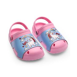 Cute Walk by Babyhug Clogs with Back Strap Unicorn Print - Pink
