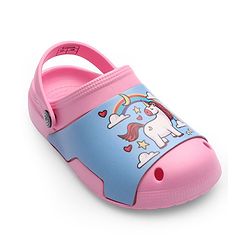 Cute Walk by Babyhug Clogs with Back Strap Unicorn Print - Pink