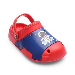 Cute Walk by Babyhug Clogs with Back Strap Astronaut Print - Red