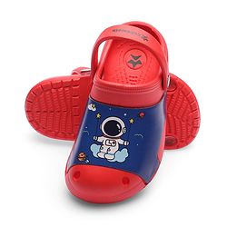 Cute Walk by Babyhug Clogs with Back Strap Astronaut Print - Red