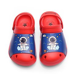 Cute Walk by Babyhug Clogs with Back Strap Astronaut Print - Red