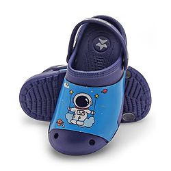 Cute Walk by Babyhug Clogs with Back Strap Astronaut Print - Navy Blue