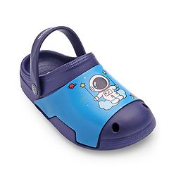 Cute Walk by Babyhug Clogs with Back Strap Astronaut Print - Navy Blue