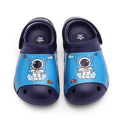 Cute Walk by Babyhug Clogs with Back Strap Astronaut Print - Navy Blue