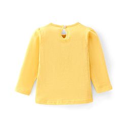 Babyhug 100% Cotton Knit Full Sleeves Top Floral Print - Yellow