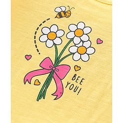 Babyhug 100% Cotton Knit Full Sleeves Top Floral Print - Yellow
