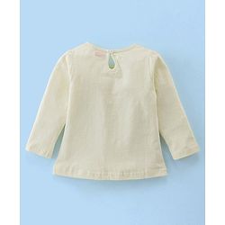 Babyhug 100% Cotton Knit Full Sleeves Top Sloth Graphics - Cream