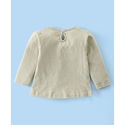 Babyhug 100% Cotton Knit Full Sleeves Top Sloth Graphics - Olive Green