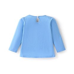 Babyhug Cotton Knit Full Sleeves Text Graphics T-Shirt - Blue