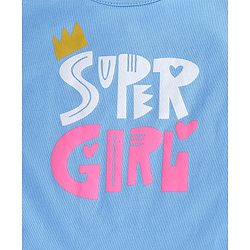 Babyhug Cotton Knit Full Sleeves Text Graphics T-Shirt - Blue