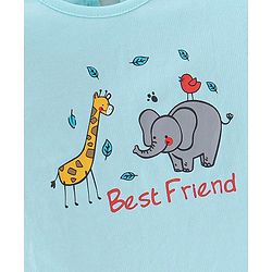 Babyhug 100% Cotton Knit Full Sleeves Top Animal Graphics - Light Blue