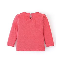 Babyhug 100% Cotton Knit Full Sleeves Top Berry Graphics - Red